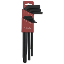 Hex key sets with holders, 22 per set, metric/SAE