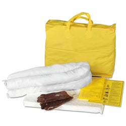 Economical portable oil spill kit, 3-gallon absorption capacity