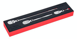 Juego de trinquetes de cabeza flexible con tecnología Dual 80® con accionamiento de 1/4" y organización PRO-FI™ (rojo) de 3 piezas