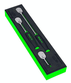 Juego de trinquetes de agarre suave con tecnología Dual 80® con accionamiento de 1/4" y organización PRO-FI™ (verde) de 3 piezas