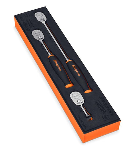 Juego de trinquetes de agarre suave con tecnología Dual 80® con accionamiento de 1/4" y organización PRO-FI™ (naranja) de 3 piezas