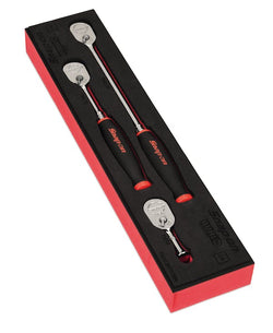 Juego de trinquetes de agarre suave con tecnología Dual 80® con accionamiento de 1/4" y organización PRO-FI™ (rojo) de 3 piezas