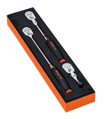 Juego esencial de trinquete de agarre suave con accionamiento de 1/4" y organización PRO-FI™ (naranja) de 3 piezas