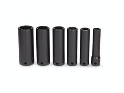 Juego de 6 llaves de vaso de impacto profundo SAE Flank Drive® de 6 puntos con accionamiento de 1/4" (1/4-9/16")