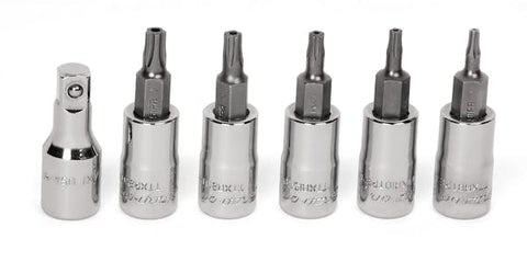 Juego de extensión y dados de punta a prueba de manipulaciones TORX Plus® de 6 piezas (8IP, 10IP, 15IP, 20IP, 25IP)