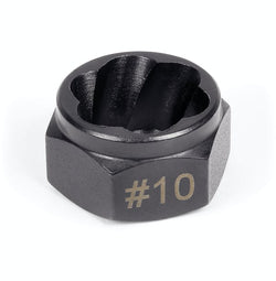 Dado de torsión delgado con cabeza hexagonal con accionamiento externo #10 de 3/4"/ 19 mm con accionamiento de 1/4" SAE/métrico