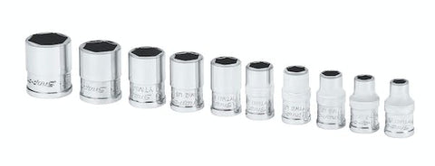 Juego de dados Xtra poco profundos SAE Flank Drive® de 6 puntas y cuadro de 1/4" (3/16–9/16") de 10 piezas