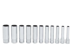 Juego de vasos profundos Flank Drive® métricos de 12 puntas con cuadro de 1/4" (5–14 mm) de 11 piezas