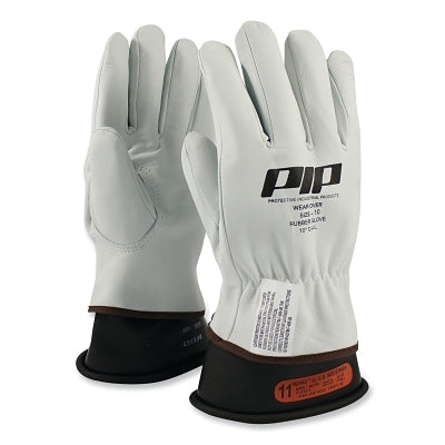 Guantes de cuero estilo conductor, talla 10, piel de cabra flor, color natural