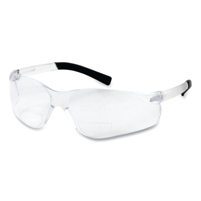 Gafas de seguridad sin montura Zenon Z13R™, lentes transparentes de policarbonato, antirayaduras, montura transparente con puntas negras, +1,75 dioptrías