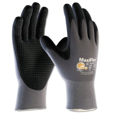 Guantes MaxiFlex® Endurance™ con agarre de microespuma y palma recubierta de micropuntos, extragrandes, negros, con revestimiento completo en la mano