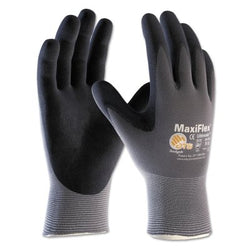 Guantes de agarre de microespuma recubiertos de nitrilo MaxiFlex® Ultimate™, tamaño pequeño, color negro/gris, mano completa recubierta