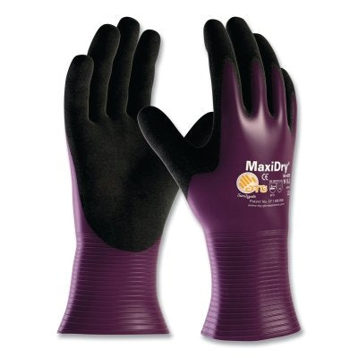 Guantes de nitrilo ultraligeros MaxiDry, nitrilo, talla mediana, negro/morado