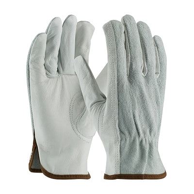 Guantes de conducir de grano superior de grado regular PIP, piel de vacuno, tamaño mediano, color natural