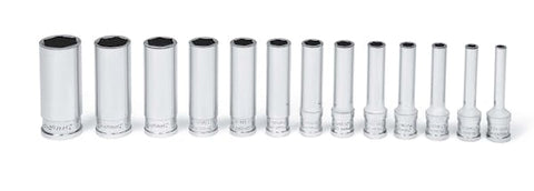 Juego de dados extraprofundos SAE Flank Drive® de 6 puntas y cuadro de 1/4" (1/8–5/8"), 13 piezas