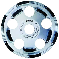 5 in. double row diamond cup disc, 7/8 in. arbor, grit, 12,200 rpm