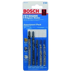 Set of 5 carbon steel jigsaw blades (1 unit): T101B, T144D, T119BO, T118A, T118B