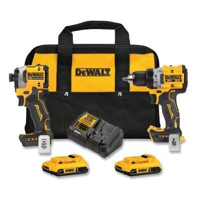 Kit combinado de taladro/atornillador inalámbrico y atornillador de impacto XR® de 20 V MAX*, 20 V, amarillo
