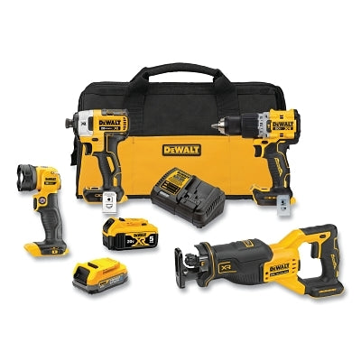 Kit combinado de 4 herramientas sin escobillas XR® de 20 V MAX* con batería POWERSTACK™, 20 V, 3250 RPM