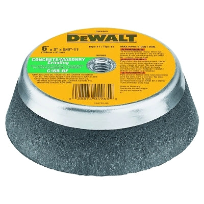 Cub type 11 wheels, 6 inch, C16R grit, 6000 RPM, aluminum oxide/silicon carbide grit