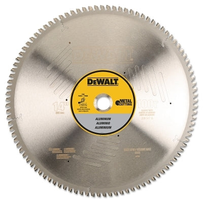 Saw blade for cutting aluminum, 1 in. shaft, 100 teeth, 14 in. diameter, 4000 RPM