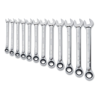 12-piece reversible ratchet wrench set, SAE, 1/4 in. to 7/8 in.