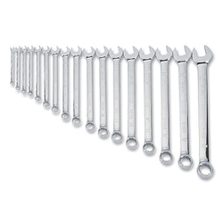 Combination wrench set, 18 pieces, metric, opening sizes from 6 mm to 24 mm