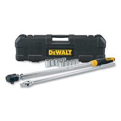 Micrometric torque wrench set, 12 pieces, 1/2 in. drive, 3/4 in. to 1 in. opening and 18 mm to 24 mm.