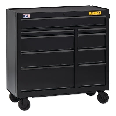 Gabinete de herramientas con ruedas serie 900, 41" de ancho, 9 cajones, negro