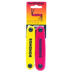 GorillaGrip - Paquete múltiple de pinzas plegables, punta hexagonal, sistema métrico/pulgadas