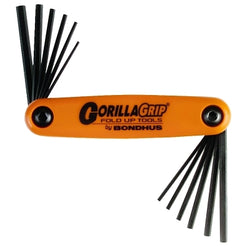 Combos plegables GorillaGrip, 12 por pliegue, punta hexagonal, pulgadas/métrico