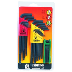 Balldriver 22-Piece L-Shaped and Folding Wrench Set, Hex Ball End, Inches