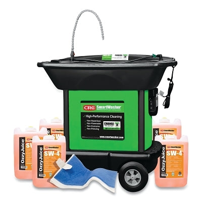 Kit de lavado de piezas pesado móvil SW-437, 110 V, 25 gal, capacidad de carga de 1000 lb, plástico