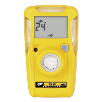 Single clip-on gas detector, hydrogen sulfide, Surecell, alarm setting 10-15 ppm