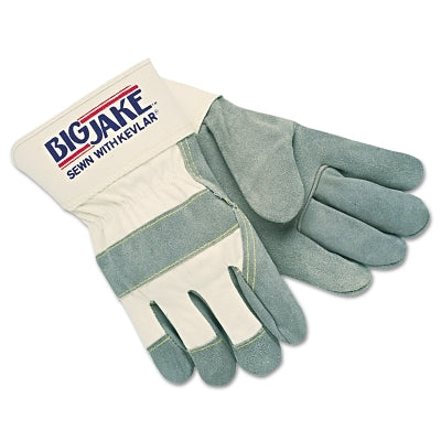 Guantes de trabajo de cuero partido lateral Big Jake® Premium A+, 1700, forro de lona/jersey, palma simple, puño de 2,75 pulgadas, puño de 2,75 pulgadas, pequeño