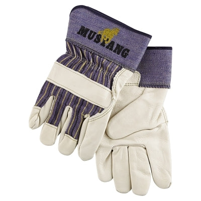 Mustang gloves made of premium A-grain cowhide leather, extra-large size, blue/cream, 11.4 cm cuff