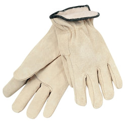 Insulating driver's gloves, 3250, premium full-grain cowhide leather, fleece lining, small size, white