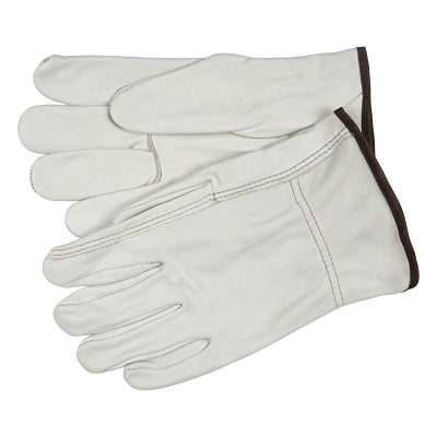 Guantes de conductor de piel de vacuno flor sin forro de calidad industrial, talla extragrande, beige, paquete de proveedor