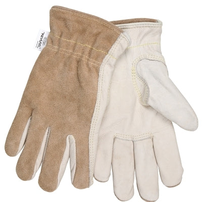 Guantes con dorso de piel serraje, talla mediana