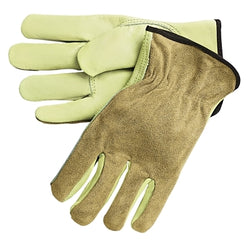 Driver's gloves with cowhide palm and suede back, 3505 VP, extra large, CV cowhide palm, beige/brown