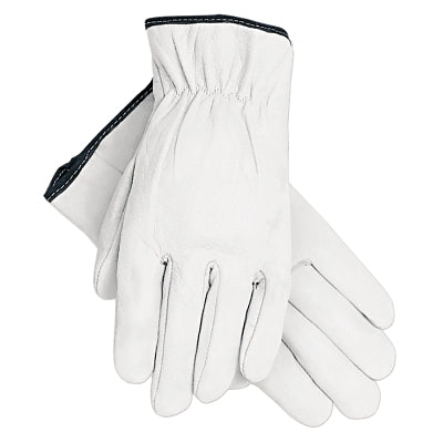 Guantes de conductor de piel de cabra flor de primera calidad, 3601, extragrandes, sin forro, blancos