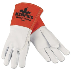 MIG/TIG Goat Leather Welding Gloves, Premium Goat/Cowhide Leather, Large, White