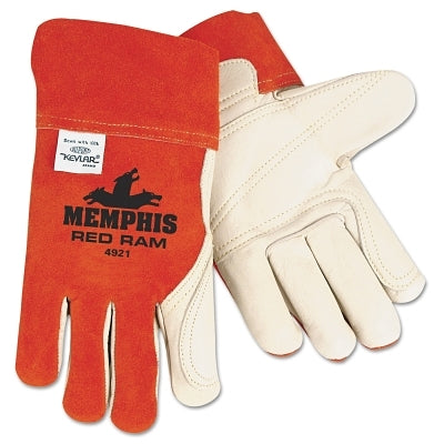 Red Ram® Mig/Tig welding gloves, full grain goatskin, medium, white/reddish