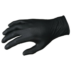 Guante de nitrilo NitriShield® con tecnología Grippaz™, puño enrollado, sin forro, grande, negro, 6 mil