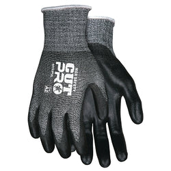 CutPro® 92723PU HyperMax® 13 Gauge PU Coated Gloves, Small Size, Salt &amp; Pepper/Black, Retail Pack