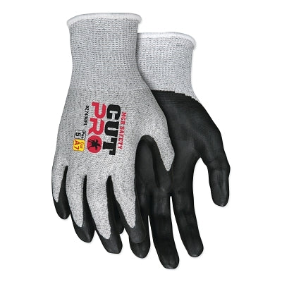 CutPro® 92743BP HyperMax® Gloves with 13-gauge biopolymer coating, extra small, salt and pepper/black, retail pack