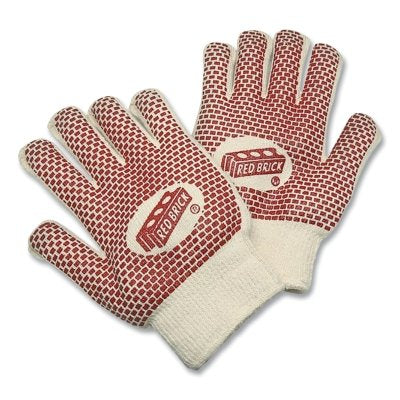 Red Brick® 9460K VP Large Terry Cloth Work Gloves with Nitrile Blocks, Cut A3/Contact Heat 5, Palm Only, Natural Color