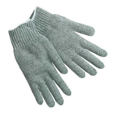 Small knitted glove, hemmed, regular weight, gray, retail pack