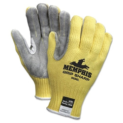 Grip Sharp Gloves, Large, Gray/White/Yellow