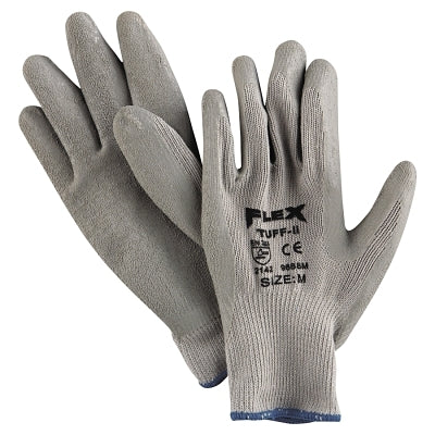 Guantes de látex Flex Tuff®, extragrandes, azul/blanco, paquete de venta